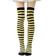 Bawnhaw Long Thigh High Striped Socks Over-Knee Socks Women Elastic High Stocking Novelty Costume...