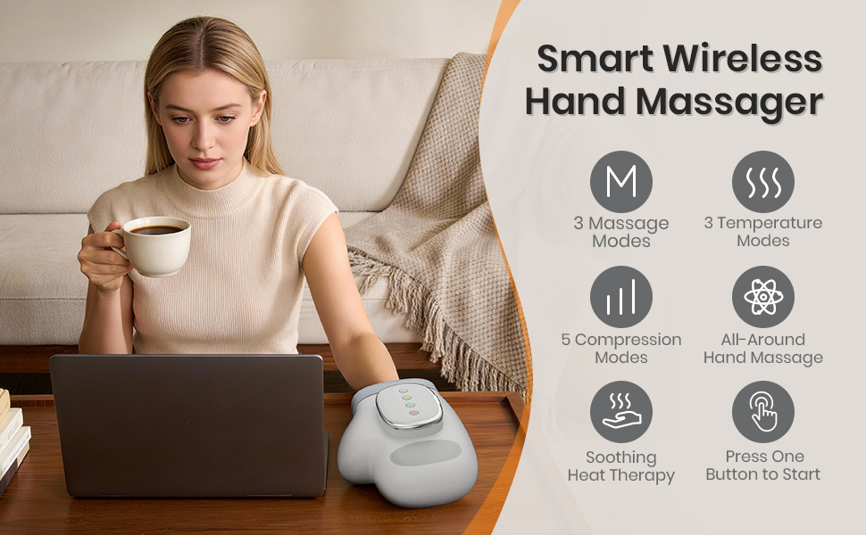 hand massager with heat and compression