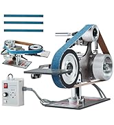 VEVOR Belt Grinder Sander, 30 x 1-Inch Variable Speed Belt Polisher with VFD, 550W Polishing Grin...