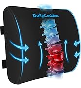 DailyCuddles Lumbar Support Pillow for Office Chair Back Support - Memory Foam Lumbar Pillow for ...