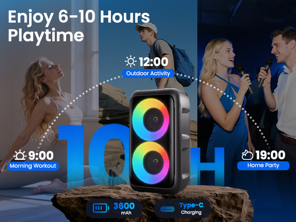 bluetooth party speaker with bass speaker microphone speaker big