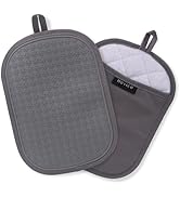Hovico 2PCS Silicone Pot Holders, Oven Mitts Heat Resistant Hot Pads with Pockets, Non Slip Pot H...