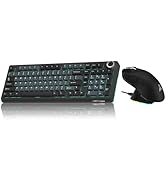 SOLAKAKA KI99 and SM822, Wireless Keyboard and Mouse Combo for Gaming (kI99 BlackBlue &amp; SM822 Black)
