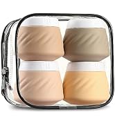 Gemice Travel Containers for Toiletries, Silicone Cream Jars TSA Approved Travel Size Containers ...