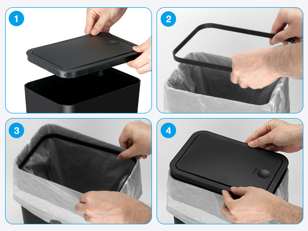 bathroom trash cans with lids