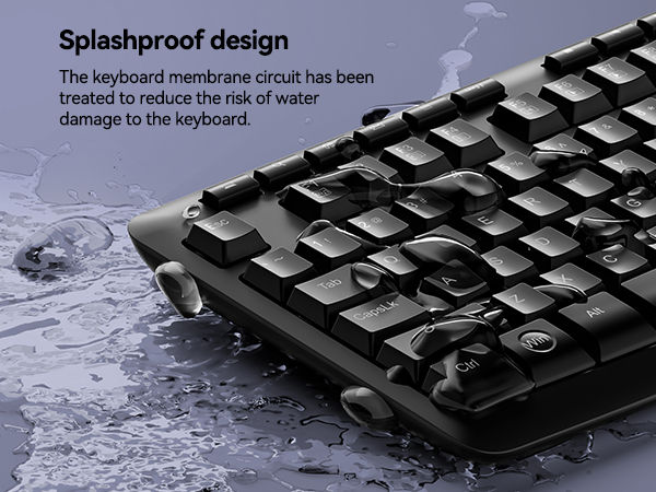 Splashproof design
