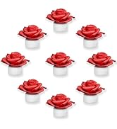 SupBri 12 Pack Led Candles with Artificial Flowers, 200+Hour Battery Operated Tea Lights Candles ...