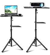 5 in 1 Laptop Tripod Stand, Projector Tripod 33" to 50" Height Adjustable, DJ Racks with Goosenec...