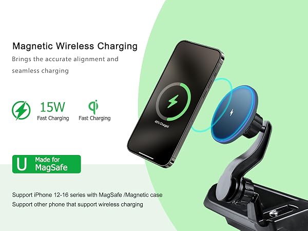 15W wireless charging magsafe phone mount for jeep wrangle JL gladiator JT