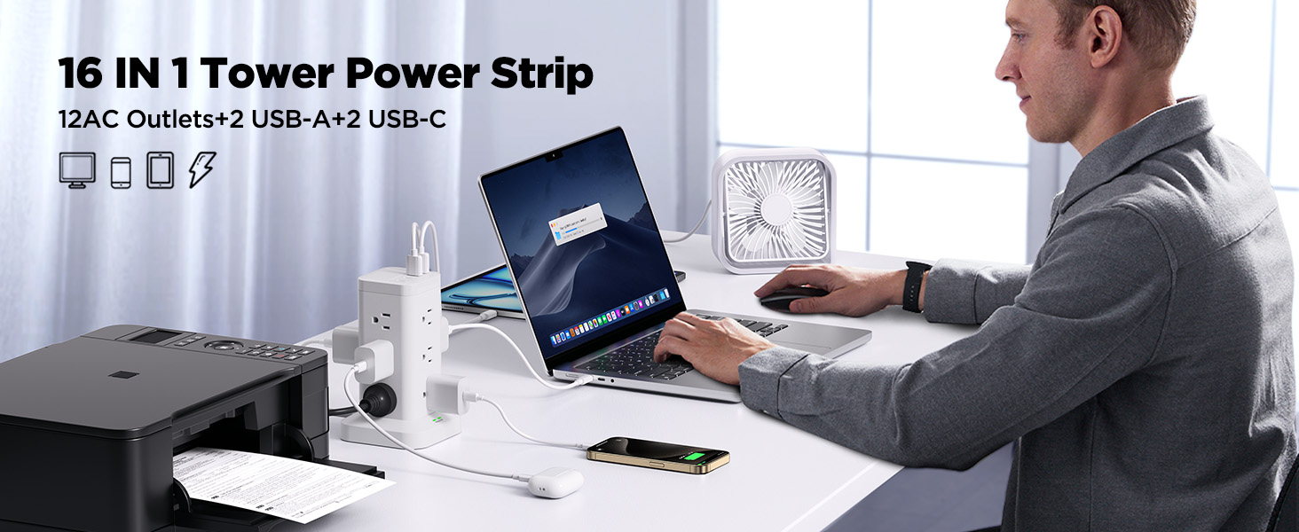Power Strip With USB C Ports