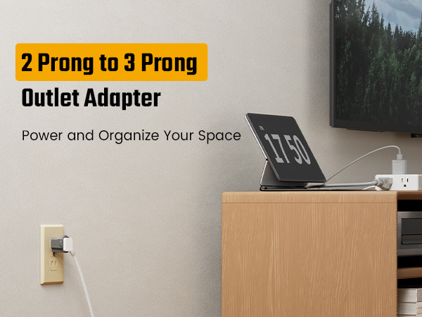 2 prong to 3 prong outlet adapter