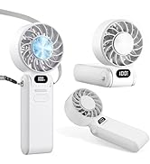 duludulu Portable Handheld Turbo Fan With Ice Cooling, 3-IN-1 Rechargeable Mini Personal Handheld...