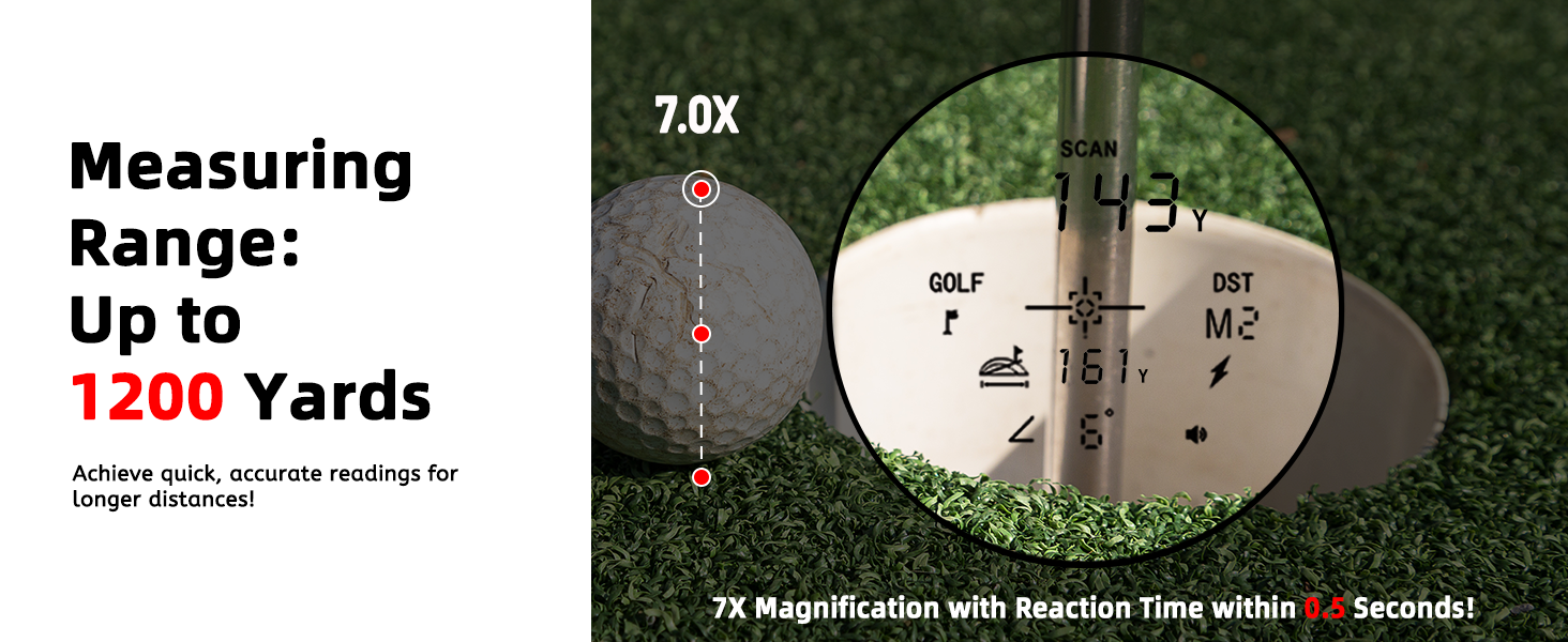 portable laser rangefinder with slope 7 magnification magnetic