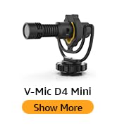 Deity V-Mic D4 Mini Microphone On-Camera Interview Mic Super Cardioid Compact Perfect for Vlog Po...