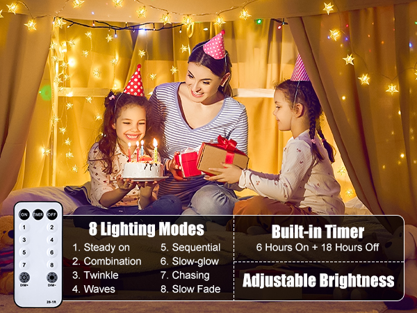 33 ft 100 LED Star Fairy String Lights