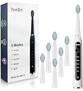 7AM2M Sonic Electric Toothbrush for Adults High Power Rechargeable Toothbrushes with 6 Brush Head...