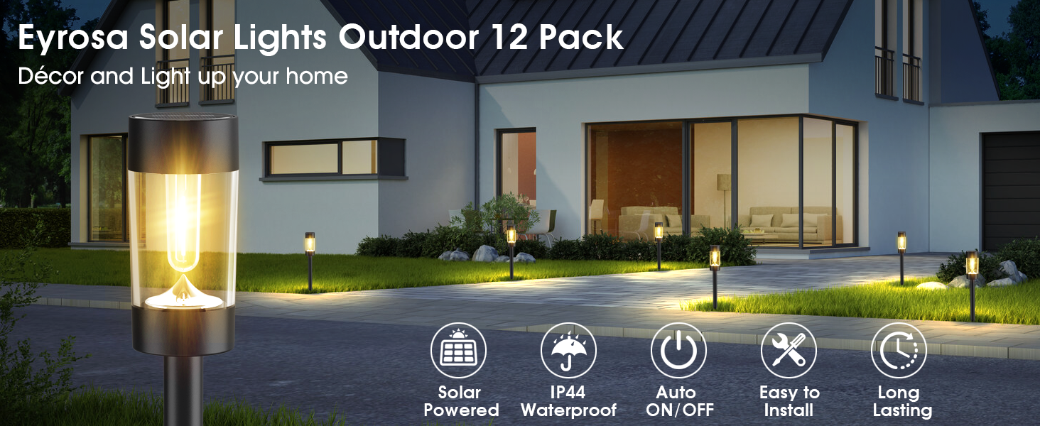 Solar Lights Outddor 12 Pack