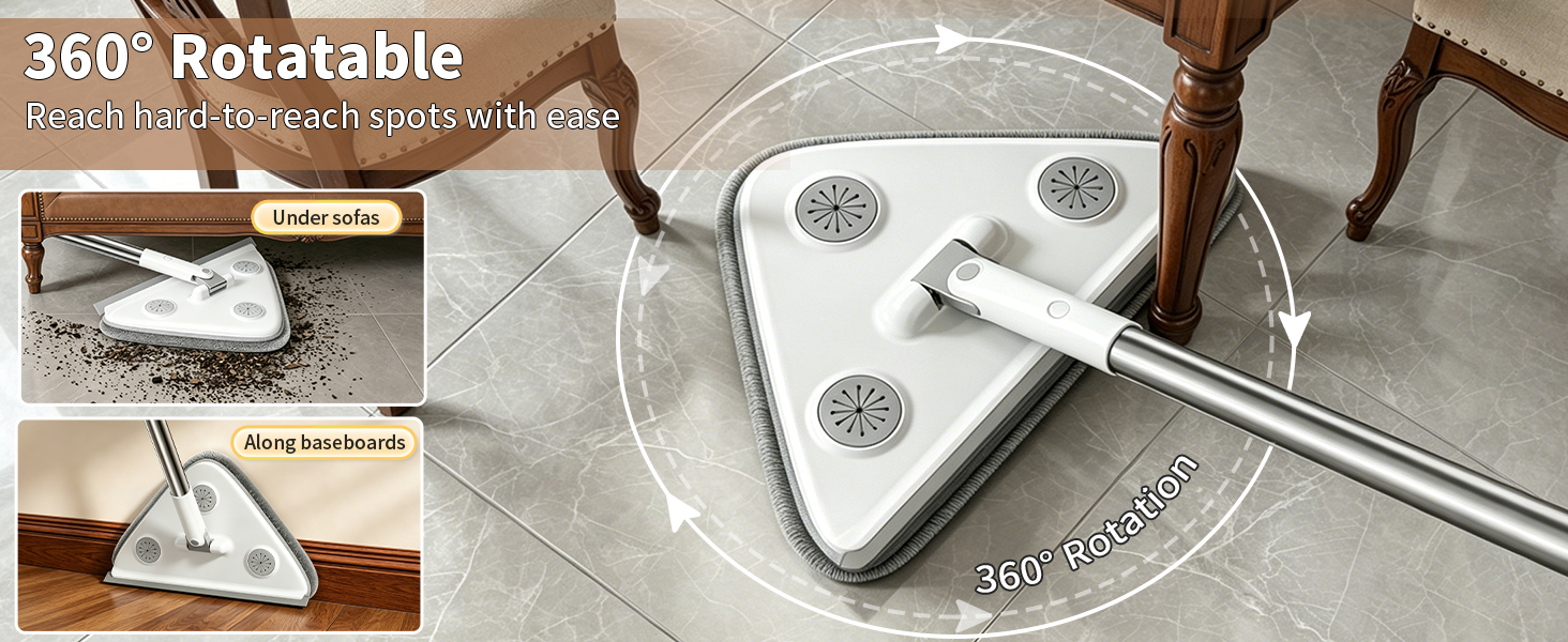 360° Rotatable - Reach hard-to-reach spots with ease