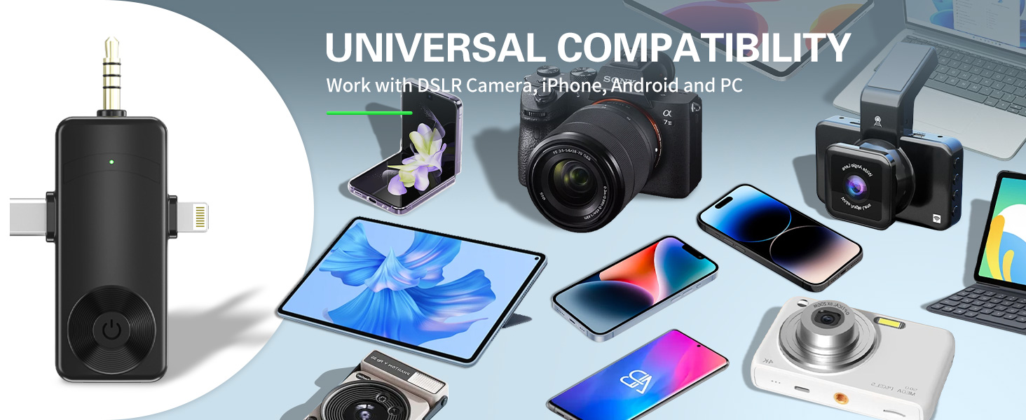 4 in 1 Professional Wireless Lavalier Lapel Microphone for Recording