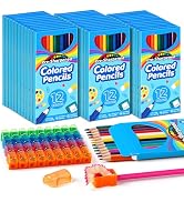 V-Opitos 432 Count Colored Pencils Bulk, 36 Pack 12 Assorted Colors with Sharpener, Pre-sharpened...