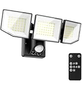 38W Flood Lights Outdoor,6500LM LED Light Outside, IP66 Waterproof Motion Sensor Lights,Security ...