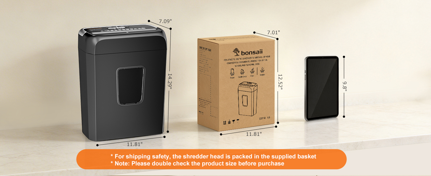 Bonsaii Paper Shredder for Home Use, 3.4 Gal Wastebasket