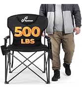 Sportneer Oversized Heavy Duty Camping Chair 500 LBS Capacity, Folding Portable Chair with Padded...