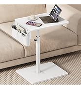 Vagusicc Sofa Armrest Tray Table for Couch, 360° Swivel Height Adjustable TV Tray Table for Small...