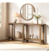 TRIBEWOOD Solid Wood Console Table, 70.9-Inch Extra Long Wooden Sofa Table Behind Couch for Entry...
