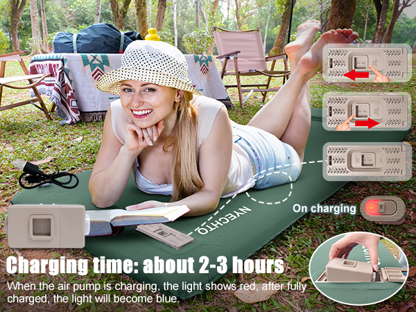 sleeping pad for camping with electric pump