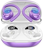 Hupoaf Wireless Earbuds Sport, New Bluetooth 5.4 Headphones with Earhooks, 50H Stereo Deep Bass O...