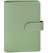 Antner A6 Notebook Binder Refillable 6 Ring Budget Binder Cover for A6 Refill Paper, PU Leather A...
