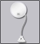 IRRORVANA Flexible Gooseneck Makeup Mirror - 10X Magnifying, 360° Swivel, Adjustable Suction Cup