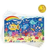 Disposable Placemats for Baby, Animal Alphabet Kids Placemats, Sticky Toddler Placemat for Restau...