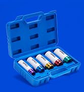 OMT Metric Impact Socket Tool Set, 5 Piece 15 17 19 21 22 mm Sockets for 1/2 Inch Drive, Non-Marr...