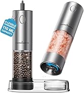 ThermoMaven Upgraded Larger Capacity Electric Salt and Pepper Grinder Set, 110ml Rechargeable Sal...