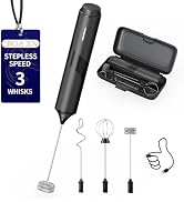 CIRCLE JOY Handheld Milk Frother Wand, Rechargeable Electric Coffee Frother | Variable-Speed Drin...
