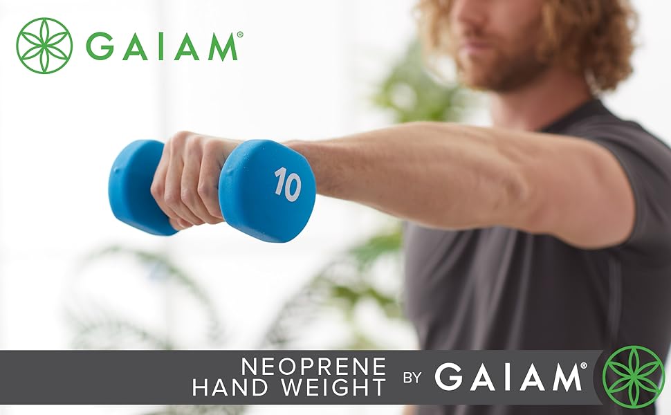 Gaiam neoprene hand weight dumb bells, neoprene dumbbell cap barbell basics yes4all yesforall