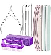 Manicure and Pedicure Tools Kit, FANDAMEI Nail Files 100/180, Nail Buffer Block, Nail Cuticle Nip...