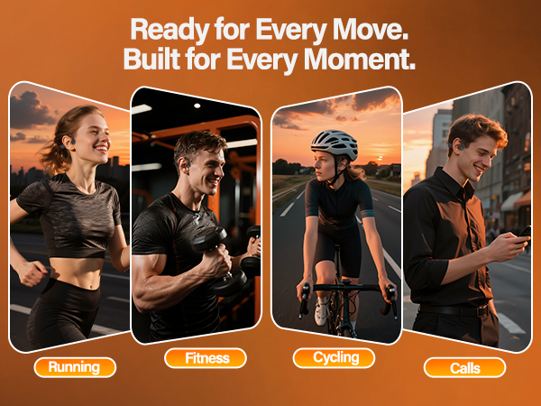 Open ear sports headphones for gym workout running cycling and calls