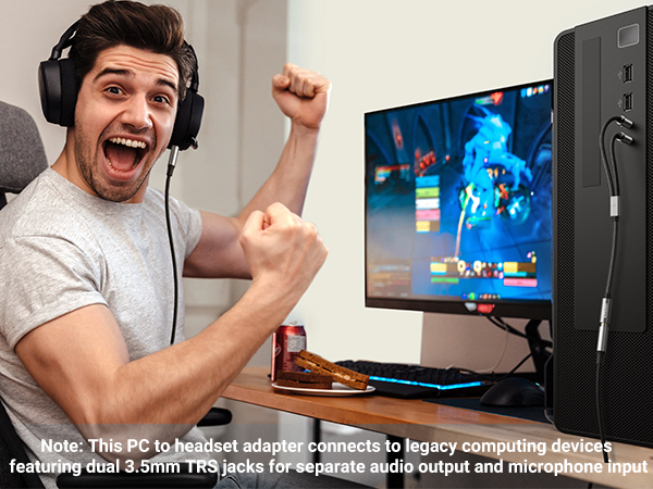 headphone splitter audio adapter mic microphone jack y splitter headset cable