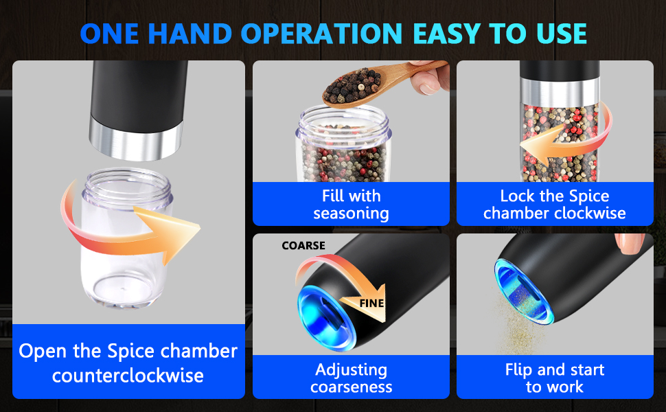 automatic salt and pepper grinder set