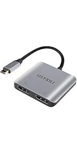 DisplayPort to Dual DP Adapter 8K@60Hz, DP Splitter 1 in 2 Out Extended Display MST for Dual Monitor...