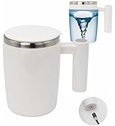 daasigwaa Rechargeable Self Stirring Mug - Magnetic Electric Auto Mixing Stainless Steel Cup for ...