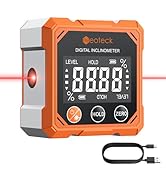 Neoteck 4-Side Magnetic Digital Angle Finder with Laser (Class 2,<1mW Output) 4x90°Angle Finder T...