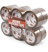 TAPEBEAR Brown Packing Tape 12Rolls, Packaging Tape Refills 2.6mil x 1.88 Inch x 55 Yard Moving T...