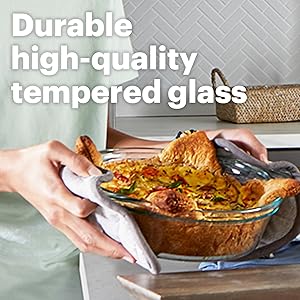 Durable tempered glass bakeware
