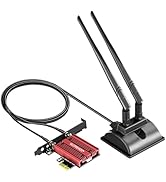 GLOTRENDS WiFi 6E Card with 2-Meter Extension Antenna for Desktop PC, Intel AX210 Chip, 802.11ax,...
