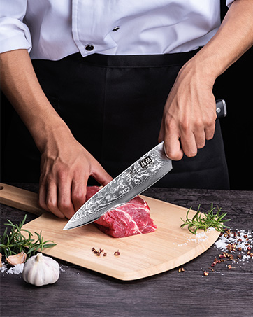SHAN ZU Chef Knife, 8 Inch Damascus Steel Knife