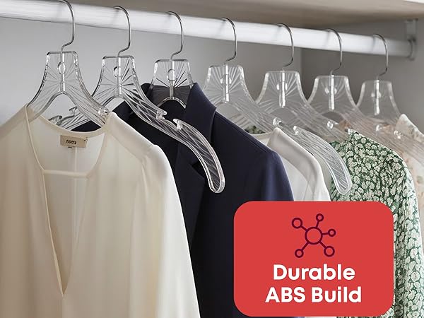 Hangers with Clips Plastic Set of 12 Pack Heavy Duty Hangers Dresses, TShirts Closet Organization